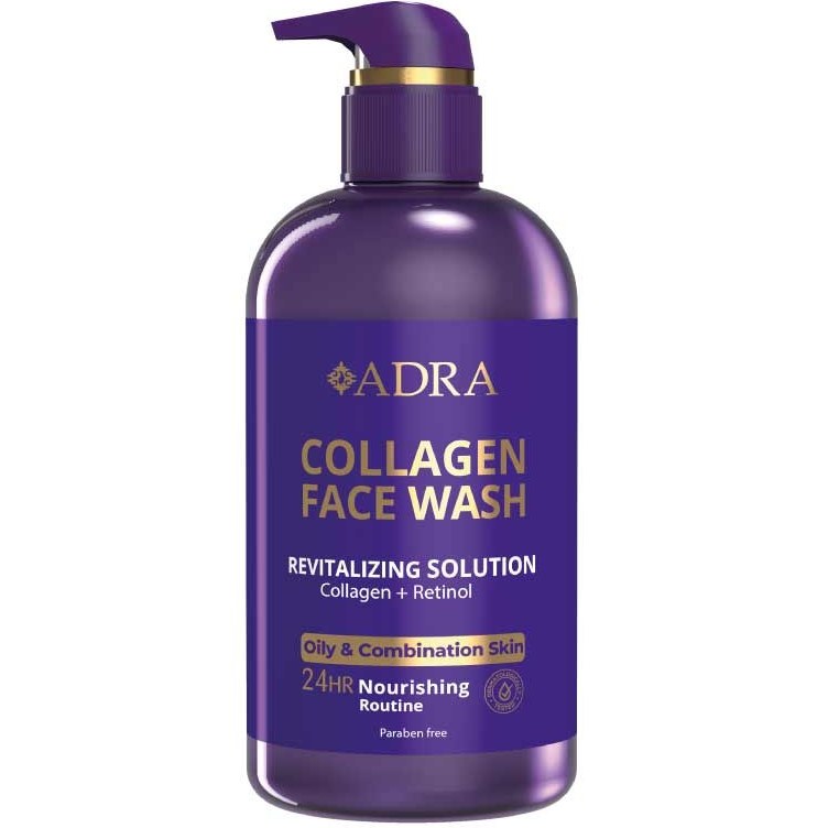 ژل شستشوی صورت کلاژن رتینول بنفش آدرا